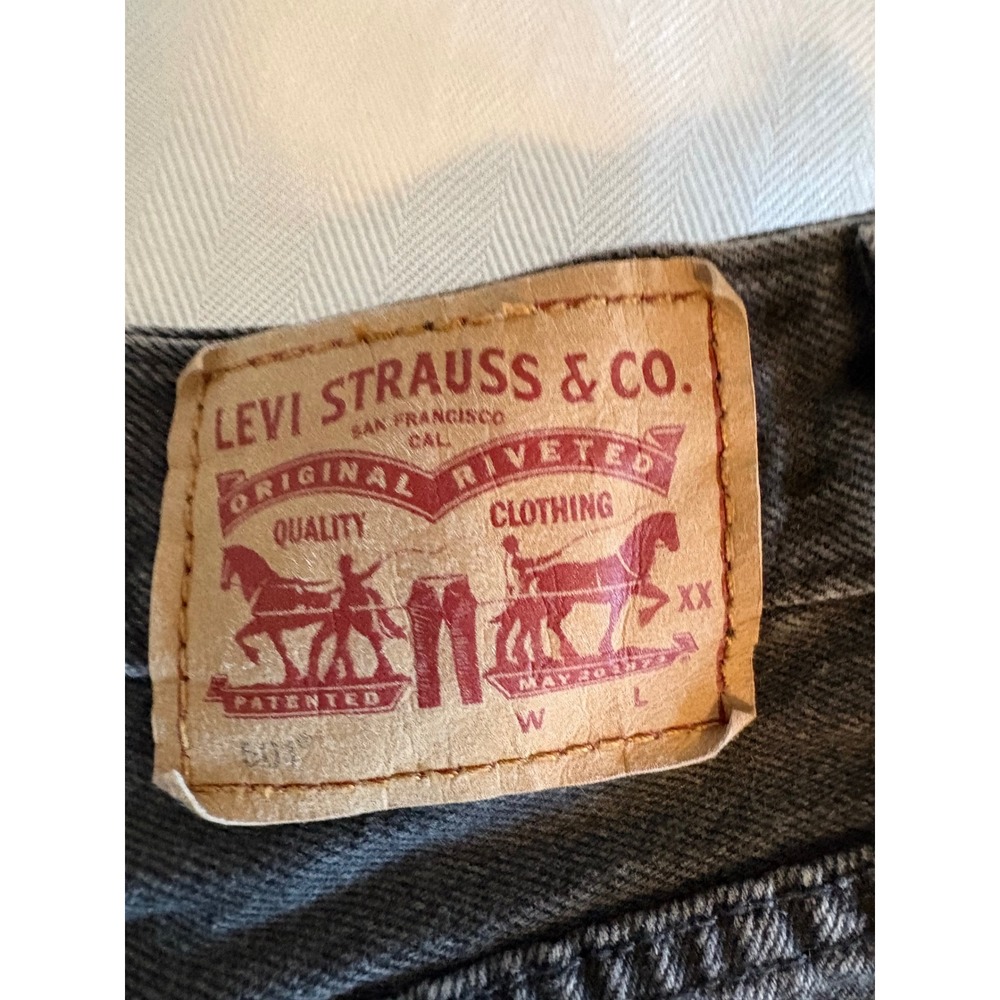 Levis 501 Original Womens Black Denim Cut Off Shorts High Rise W31 56327-0112 - Picture 3 of 8